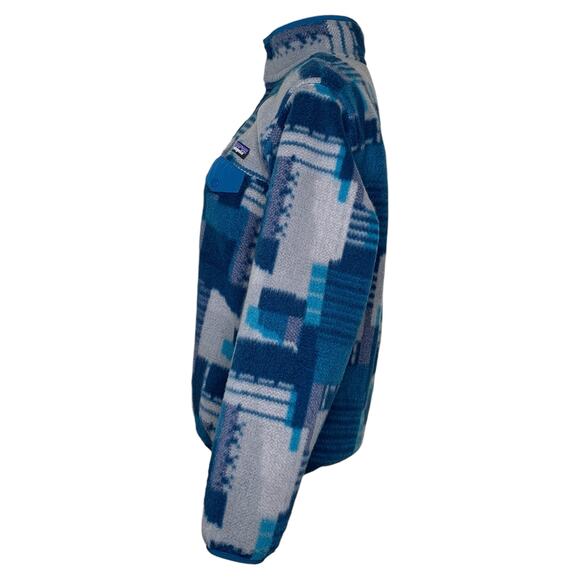 Rare Patagonia Stitchwork Underwater Blue Synchilla Snap-T Fleece Pullover - Picture 2 of 12